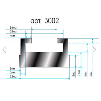 Склиза для снегоходов YAMAHA (8AC-47421-00) (3002) (163 см)