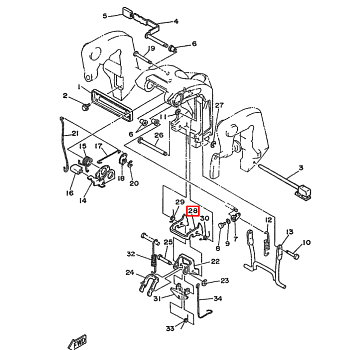 Кронштейн фиксации угла наклона двигателя Yamaha 20-25 6L2-43613-00