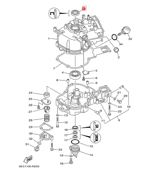 Сальник Yamaha (93102-25821; 93102-25090; F4-01.06.04) (25x40x5) (PREMARINE)