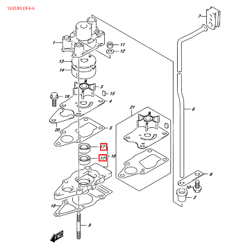 Сальник Suzuki (09282-10008) (10x21x4.5) (TM)