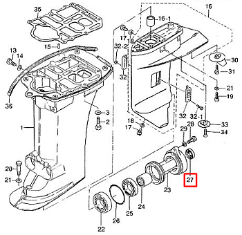 Сальник гребного вала Tohatsu 25-30 (346-60111-0 ; 26-161301 ) (18x28x8) (Osaka)