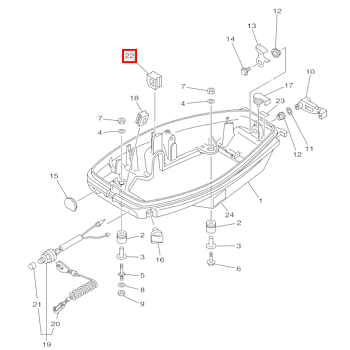 Втулка резиновая в поддон Yamaha 20-30 (90480-17M08) (Yamaha)