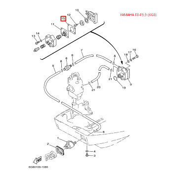 Мембрана бензонасоса  Yamaha 8-9.9 (Osaka)