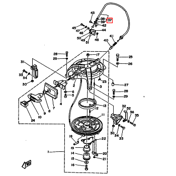 Тросик блокировки запуска Yamaha 20-30 656-15770-00, Yamaha