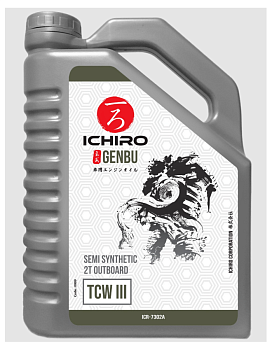 Масло для лодочных моторов ICHIRO GENBU SEMI SYNT 2T OUTBOARD TC-W3 (BLUE) 1Л.