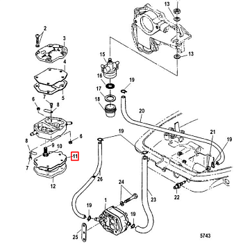 Мембрана топливного насоса резиновая (набор) MERCURY/TOHATSU 25-30 (356-04030-0) (Quicksilver)