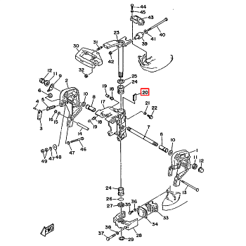 Пластина регулятора усилия поворота двигателя Yamaha 20D 25N 40H 50D 6H4-42528-00