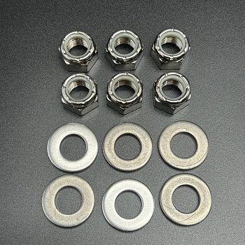 Набор крепёжный гайка+шайба 6 шт. (стальные диам. 9,5 мм) HARDWARE-DRV@2 (Quicksilver)