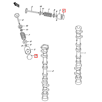 Шайба регулировочная клапанов SUZUKI DF90-140A (T 2.225) (Suzuki)