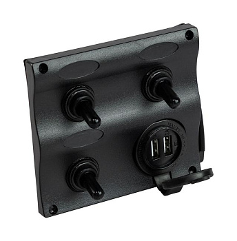 Панель бортового питания 3 переключателя, USB зарядка