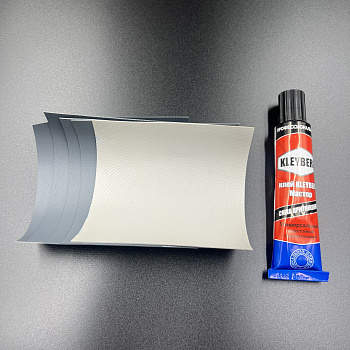 Ремкомплект лодки ПВХ (клей «KLEYBERG» 30мл,5 латок, серый)