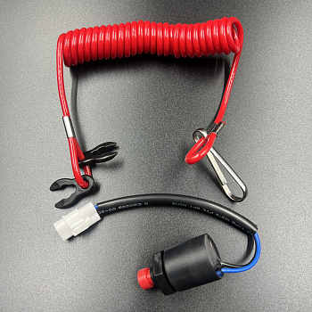 Кнопка аварийной остановки двигателя с чекой в пульт д/у Suzuki (New) (37820-93J01) (Фишка) (PWB)