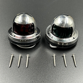 Огни ходовые LED (красный, зеленый) корпус нерж. (ALLSHINE)