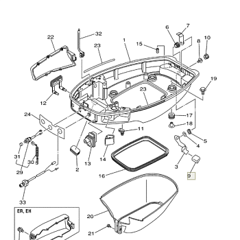 Резинка ручки капота Yamaha 30 (6J8-42831-00) (Yamaha)