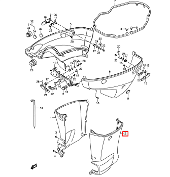 Боковая крышка левая Suzuki DF150-DF200 (L) (61141-96J03-0EP) (Suzuki)