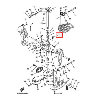 Пластина регулятора усилия поворота двигателя Yamaha 30D;40V;50D(H);F25-40