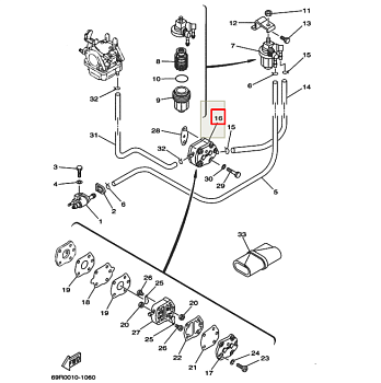 Насос топливный Yamaha 20-90 (RT)