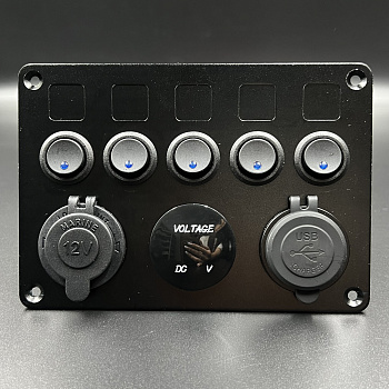 Панель управления(5 тумблеров вкл/выкл, вольтметр, прикуриватель, USB)(PREMARINE)