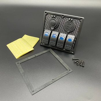 Панель управления (4 тумблера вкл/выкл, прикуриватель, 2 USB) (Sunfine)