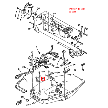 Скоба крепления электропроводки д/у Yamaha 40-50D (6H4-82588-00)