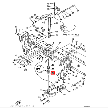 Шайба упорная поворотного кронштейна Yamaha 40-90 (90201-31418) (Yamaha)