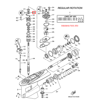 Сальник Yamaha (93101-28M16; 93101-28004) (28x43x7) (RT)