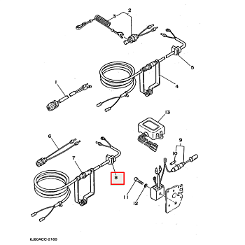 Уплотнение в поддон под проводку Yamaha 25-30; 40-50 (Япония)