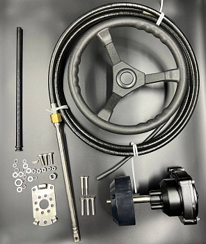 Рулевой комплект (редуктор T73(невозвратный) / трос M66-12FT / рулевое колесо) 12FT (PWB)