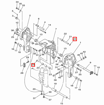 Кольцо стопорное подвески Yamaha 25-50, F8-45 (93430-10M00;99080-10600) (Yamaha)