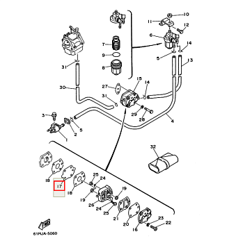 Мембрана топливного насоса Yamaha 20-90 (RT)