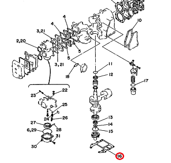 Прокладка под блок Yamaha 55 (663-45113-00) (RTT)
