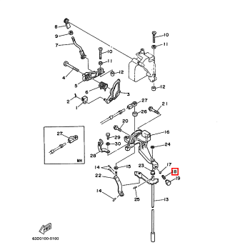 Пружина тяги включения скорости Yamaha 25-225, F30-275 (90501-12082) (Yamaha)