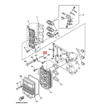 Тяга ручки подсоса Yamaha 25-30 (6J8-41257-00) Япония