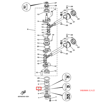 Сальник Yamaha (93102-25M48; 93102-25M44) (25x38x7) (TM)