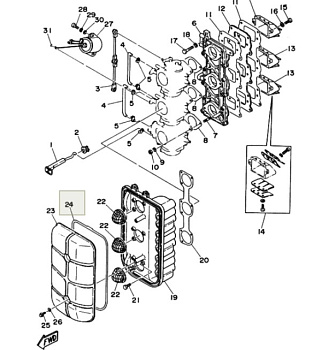 Прокладка воздухозабоника Yamaha 50-85 (без упаковки)