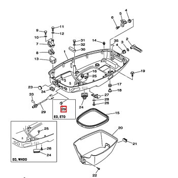 Заглушка отверстия под индикатор в поддон Yamaha 40-50 (6H4-42725-00) (Yamaha)