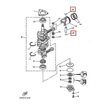 Кольцо стопорное поршневого пальца Yamaha 40-50  6H4-11634-01