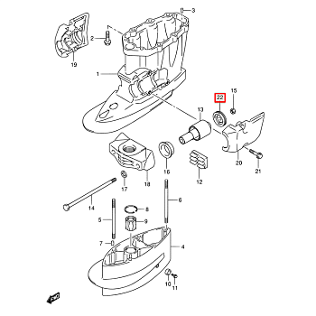 Демпфер нижний Suzuki DF40-90A (Suzuki)
