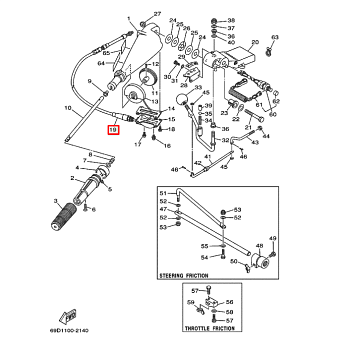 Трос газа Yamaha 48-90 692-26301-03-00 (Yamaha) (RAC)