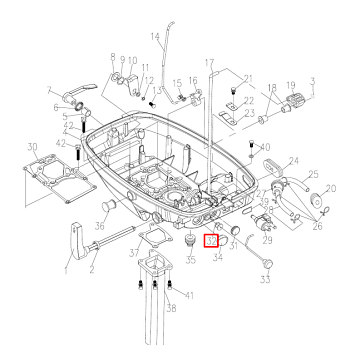 Уплотнение тяги подсоса Tohatsu 9,8 (9.8F-02.04; SWT9.8-11008; 98A-301014)  (PREMARINE)