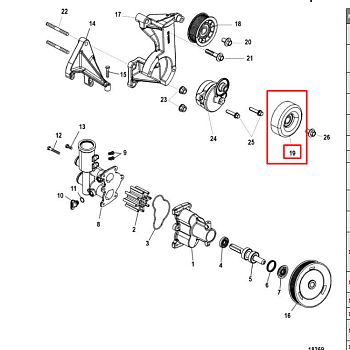 Шкив стальной Mercruiser (Quicksilver)