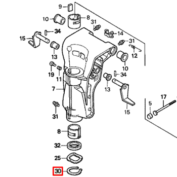 Внешнее стопорное кольцо подвески Honda BF20-225 (90651-ZV5-000) (Honda)