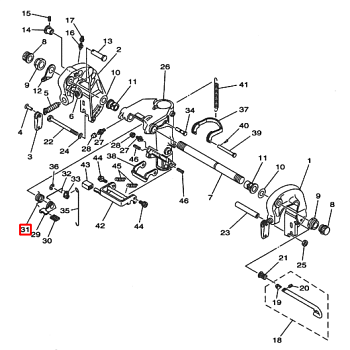 Пружина торсионная струбцины подвески Yamaha 20-30;40-50 (Yamaha)