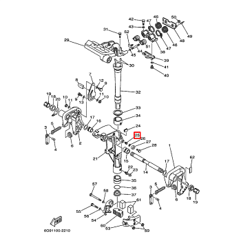 Пружина зажима хода поворота поворотной рамы двигателя Yamaha 6-50, F8-9.9 (90501-18M00) (Yamaha)