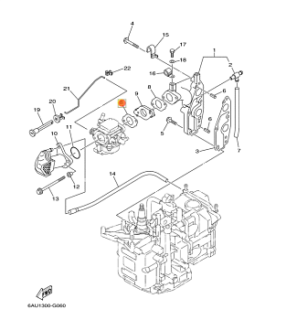 Прокладка карбюратора YAMAHA F8-9,9 HIDEA  (PREMARINE)