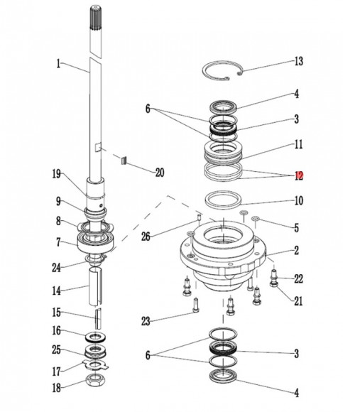 Кольцо уплотнительное обоймы сальников (PNFM40E-31012; 526) (PREMARINE)